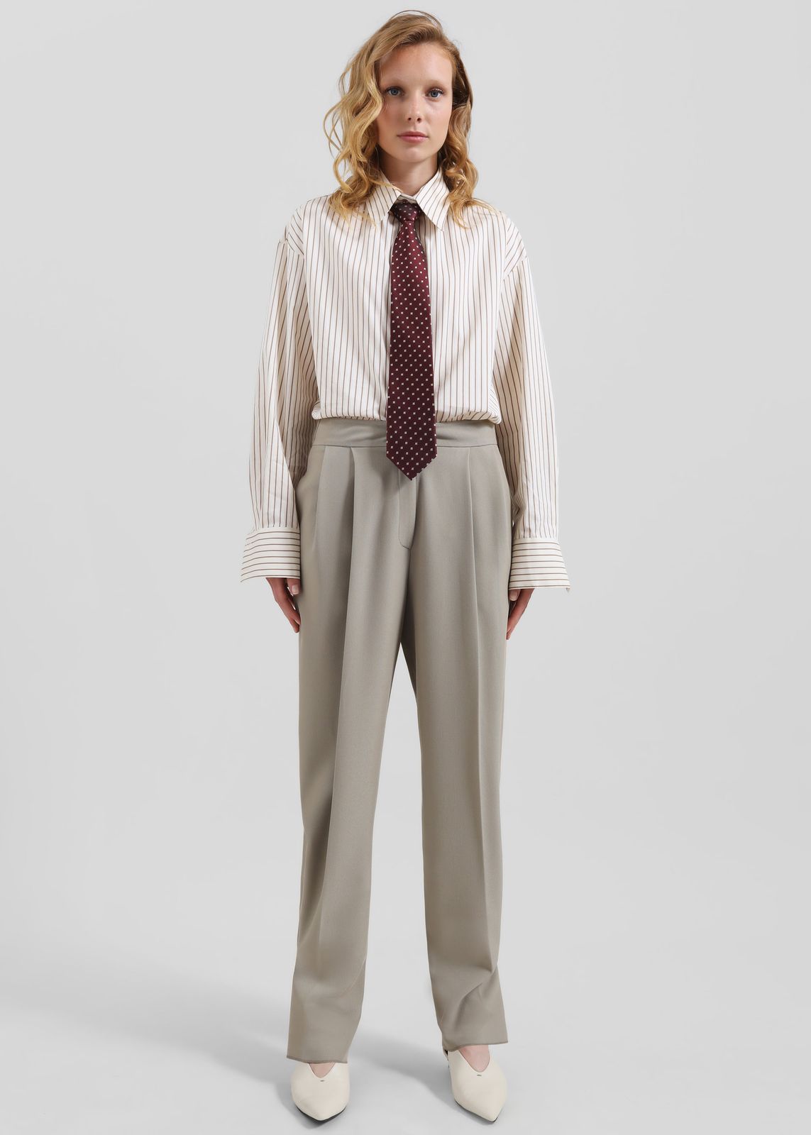 Dina Pleated Trousers - Light Taupe
