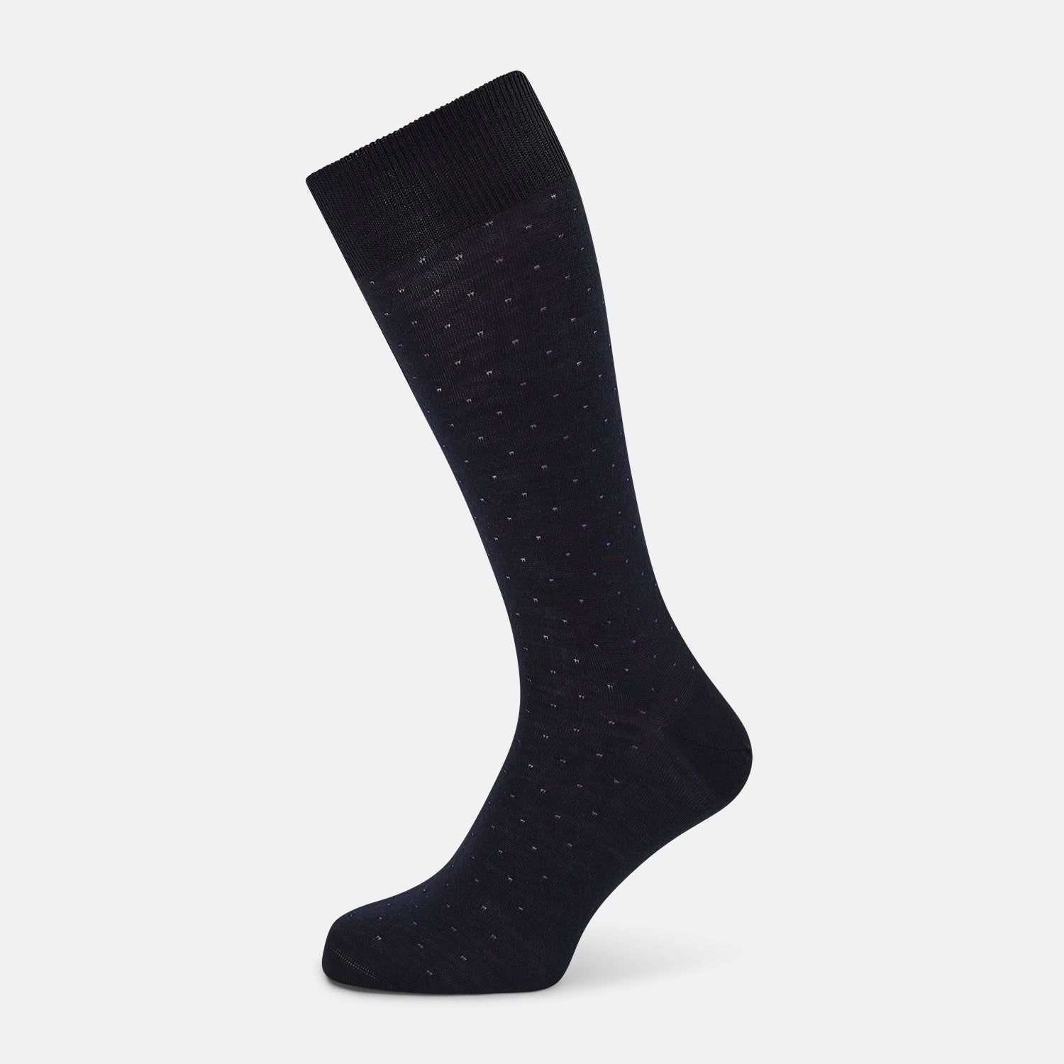 Navy And Royal Blue Dot Wool Mid-length Socks