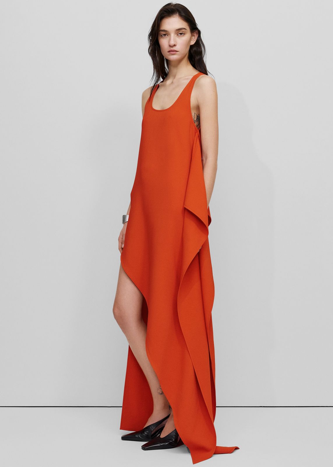 Bevza Edge Dress - Carrot Red