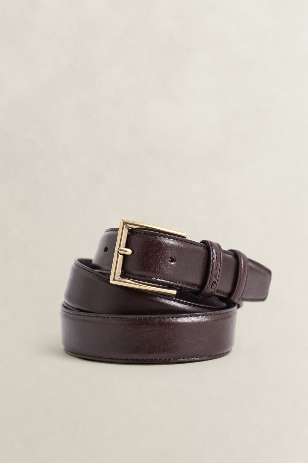 Polished Leather Belt - CHARRED WOOD BROWN