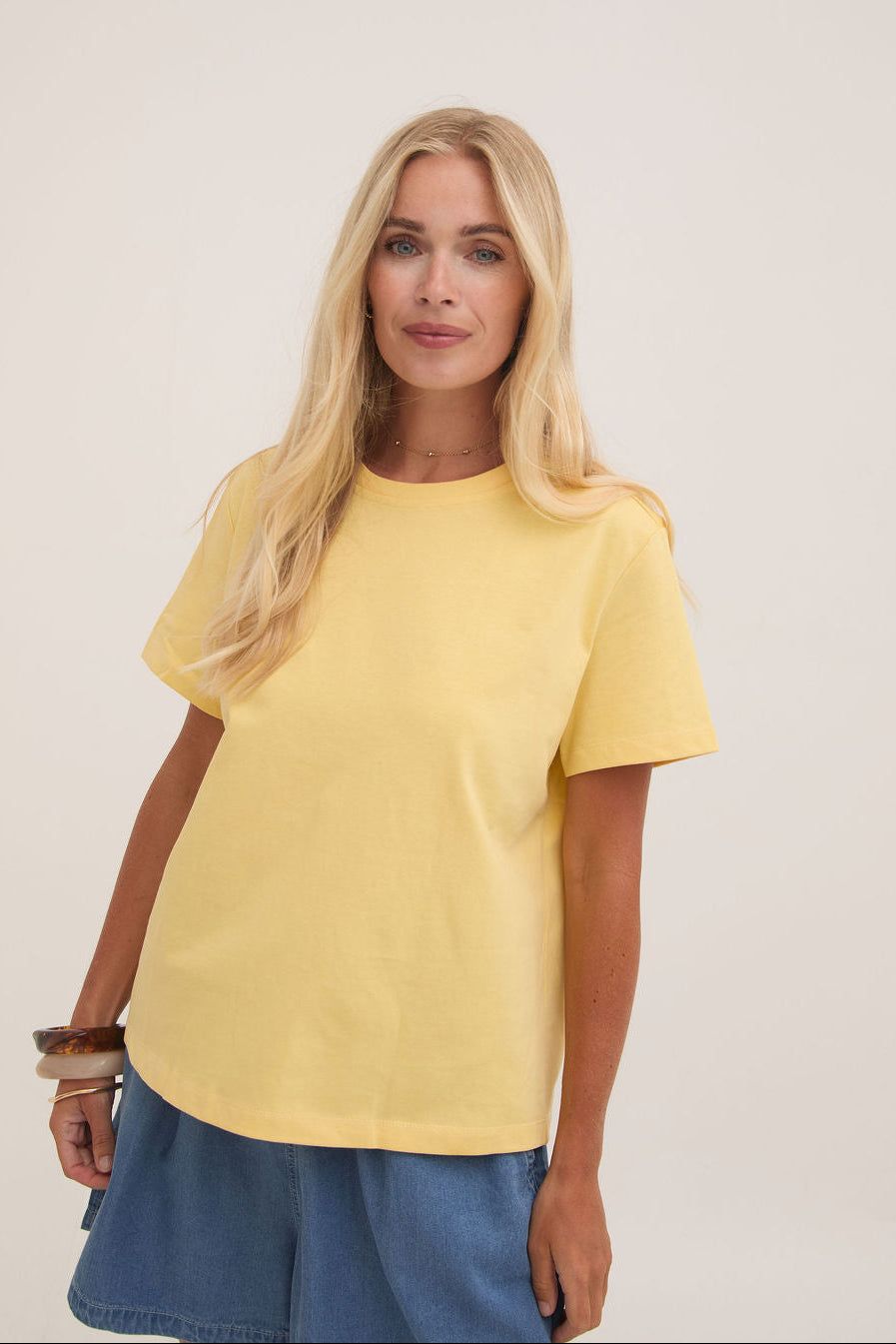 Ennis Yellow Relaxed Cotton T-shirt