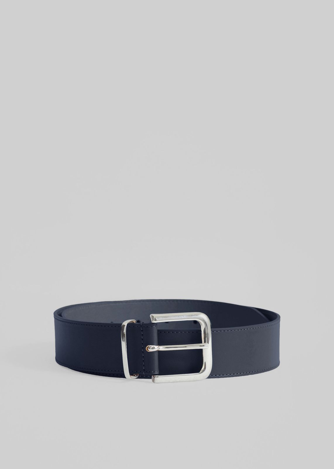 Sarno Leather Belt - Navy