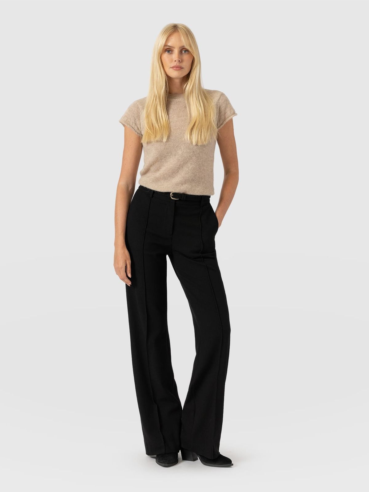 Cambridge Tailored Wide Leg Pant - Black