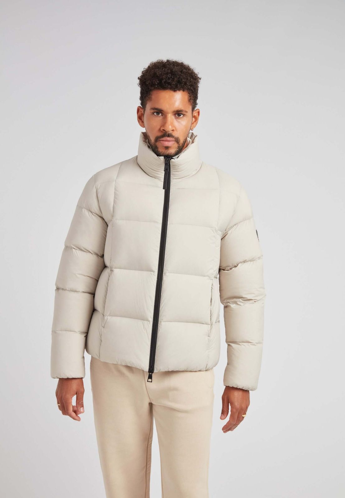 Cloud Lightweight Puffer Racer Jacket Stone