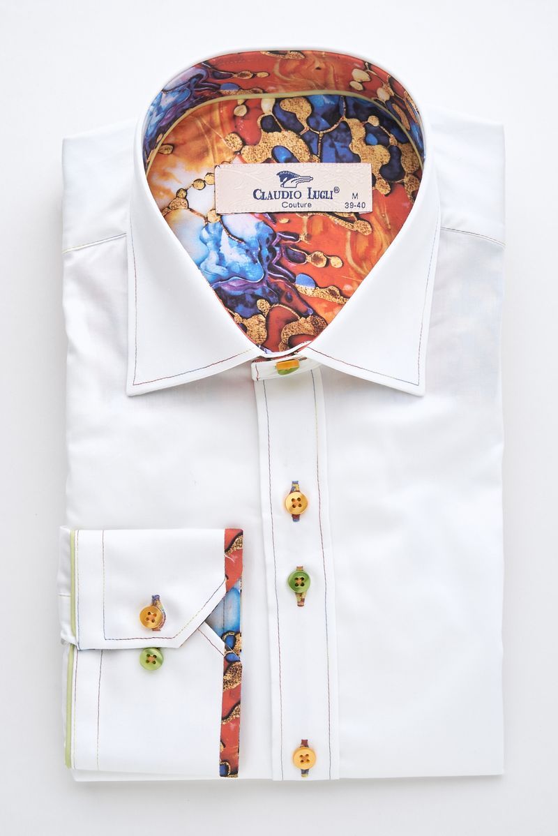 White Shirt With Paint Trim