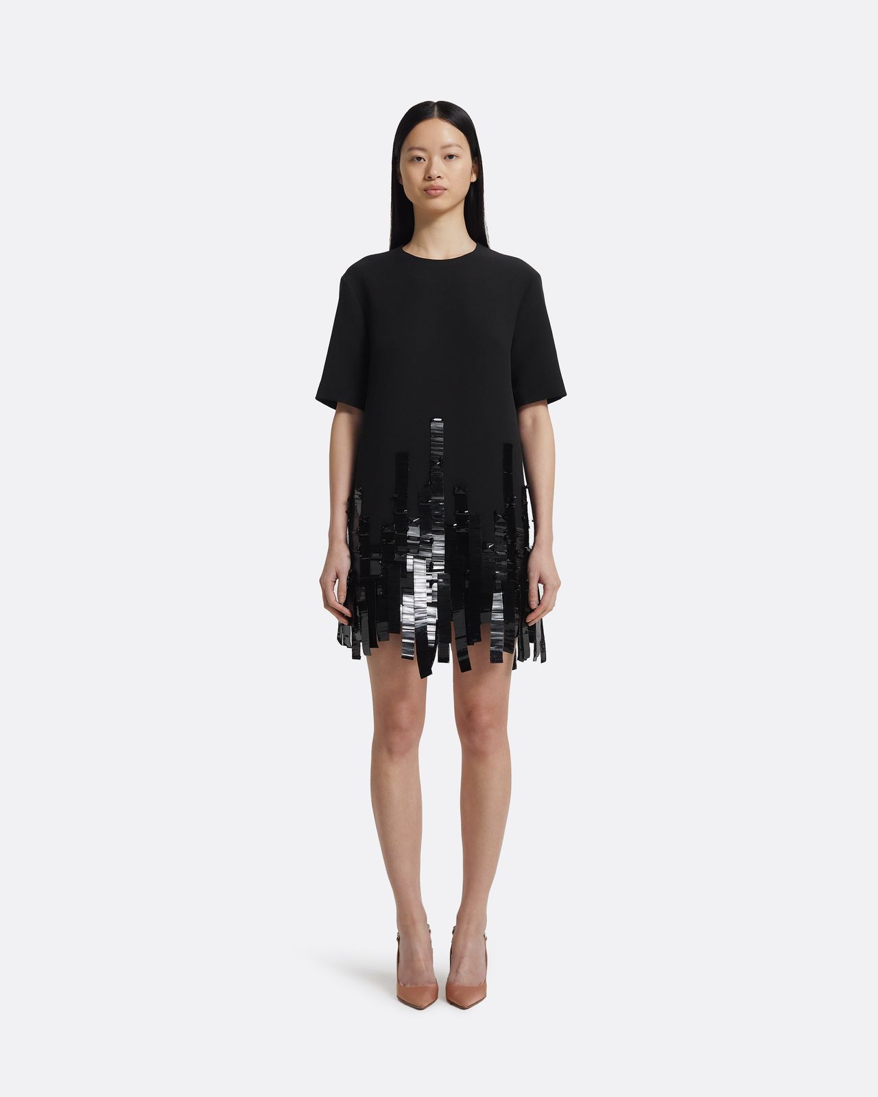 Ripley Short Dress in Black with Black