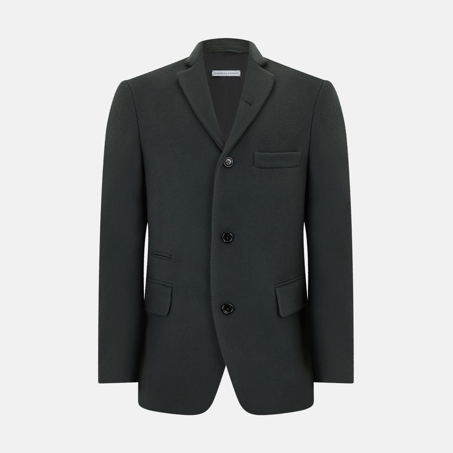 Moss Green Apsley Single-breasted Caban Coat