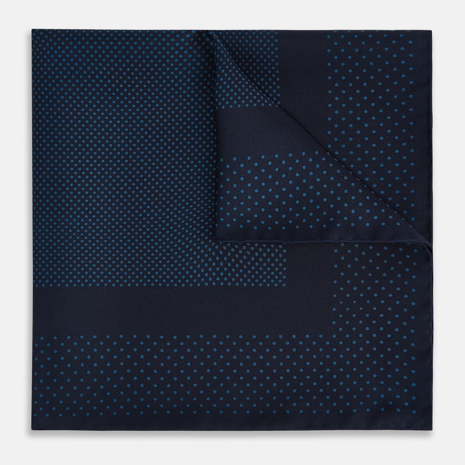 Navy And Blue Dot Silk Pocket Square