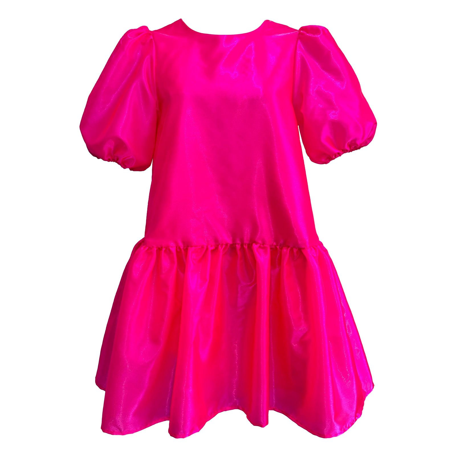 The Blaise Mini Dress with Puff Sleeves - Cerise
