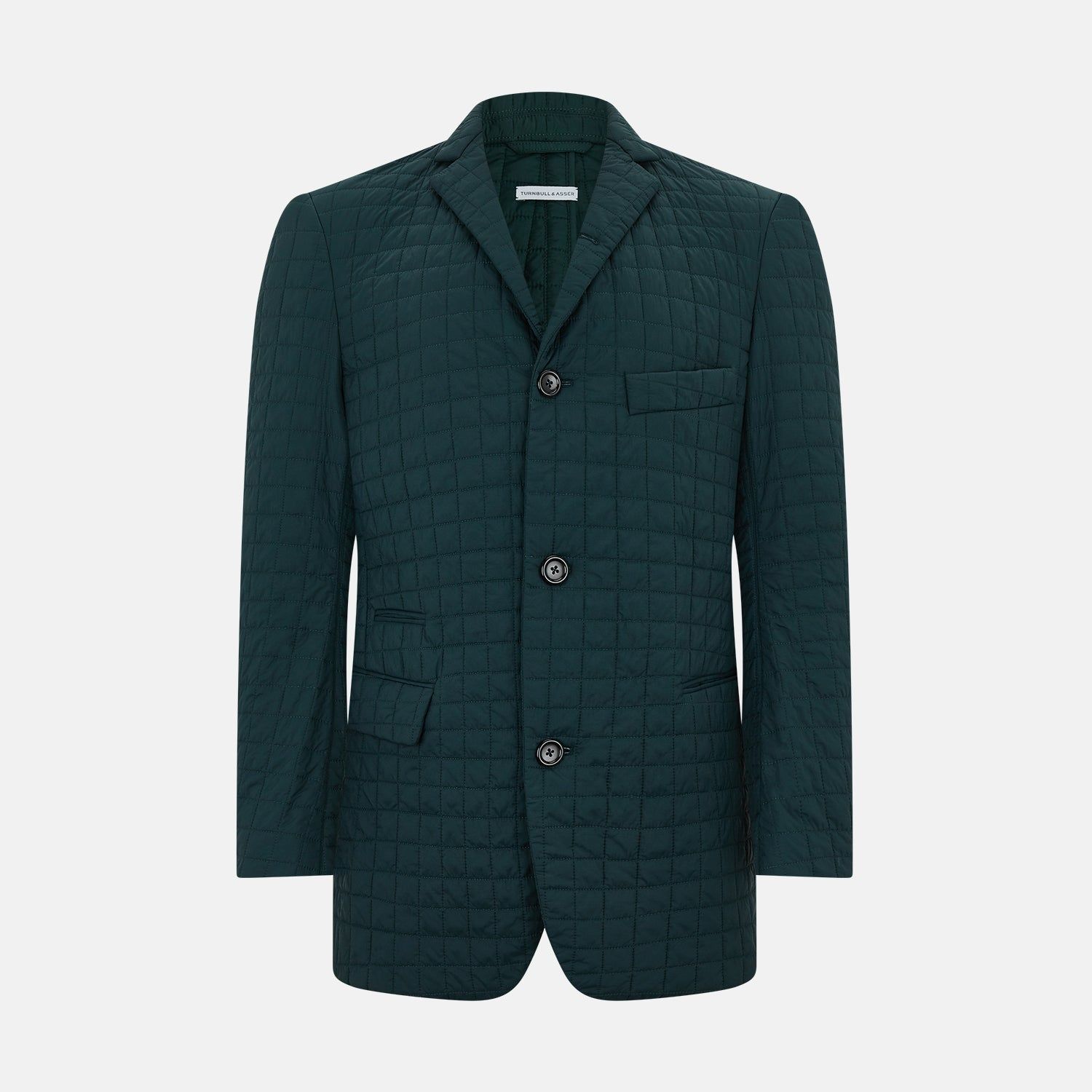 Fulham Forest Green Single-breasted Quilted Blazer