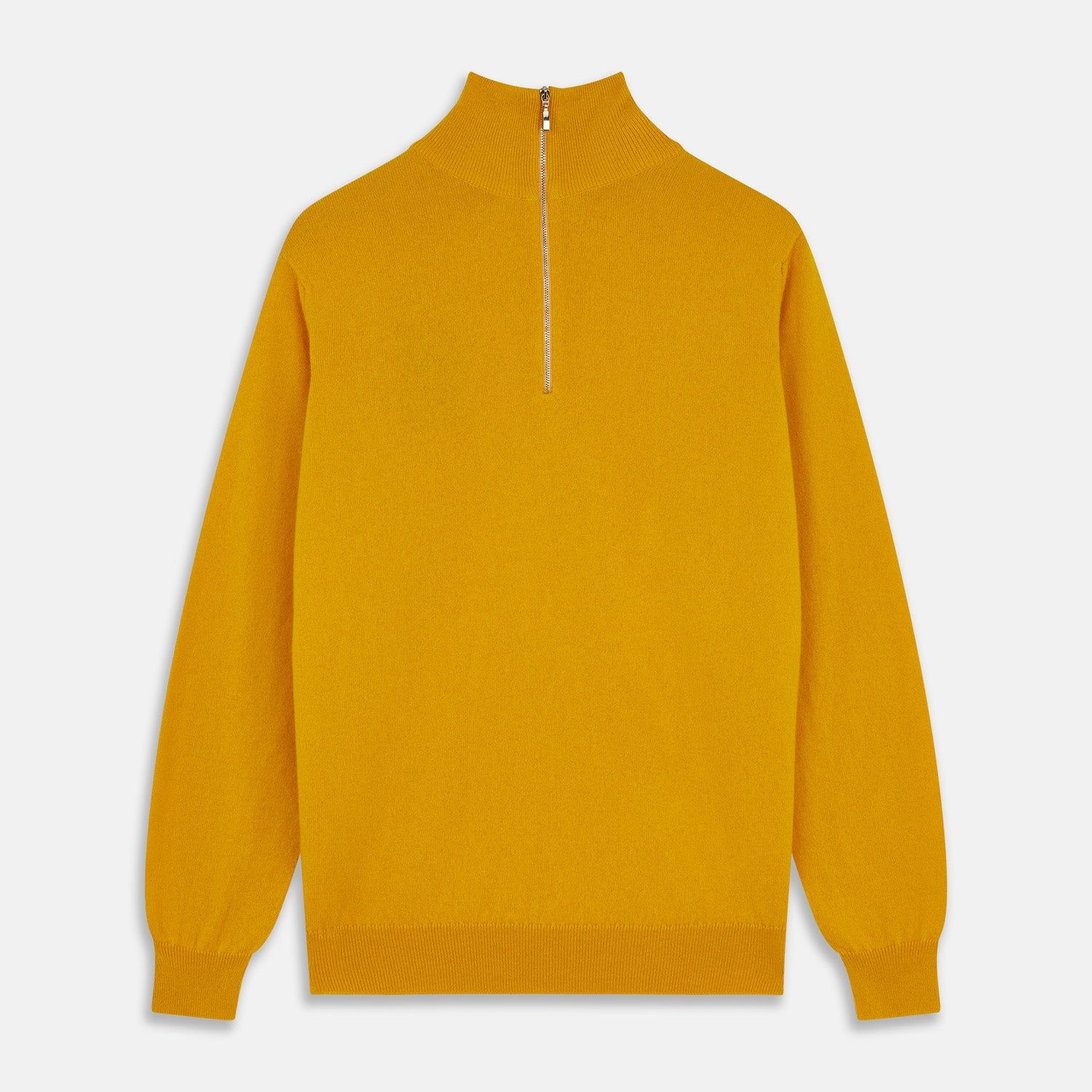 Gold Lennox Cashmere Half-zip Jumper