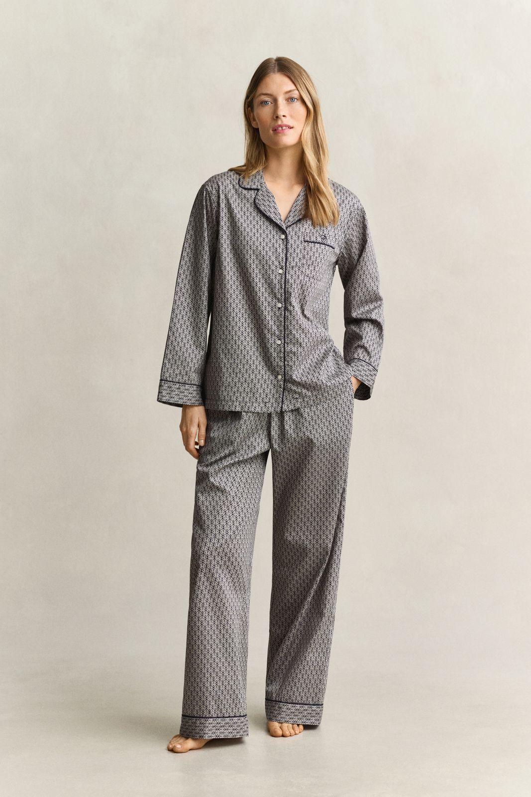 Printed Pajama Set - EVENING BLUE