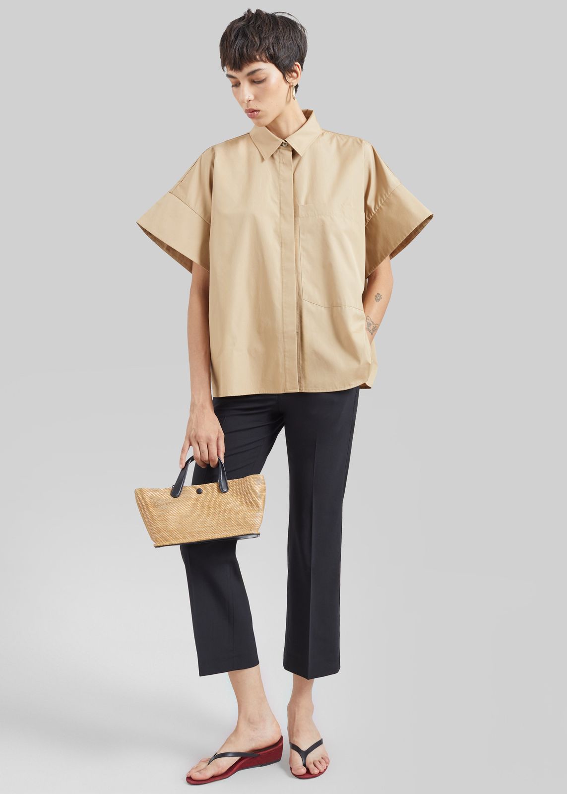 CO Boxy Short Sleeve Shirt - Camel