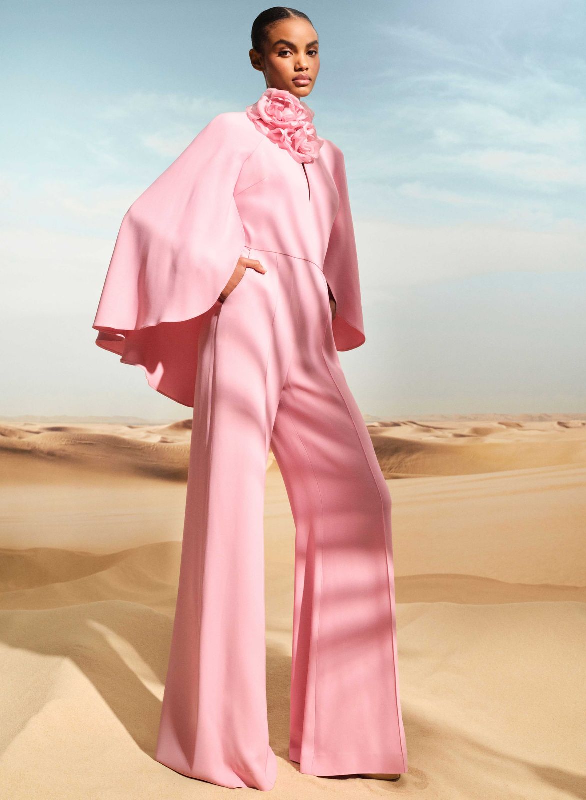Flower Embellished Cady Jumpsuit