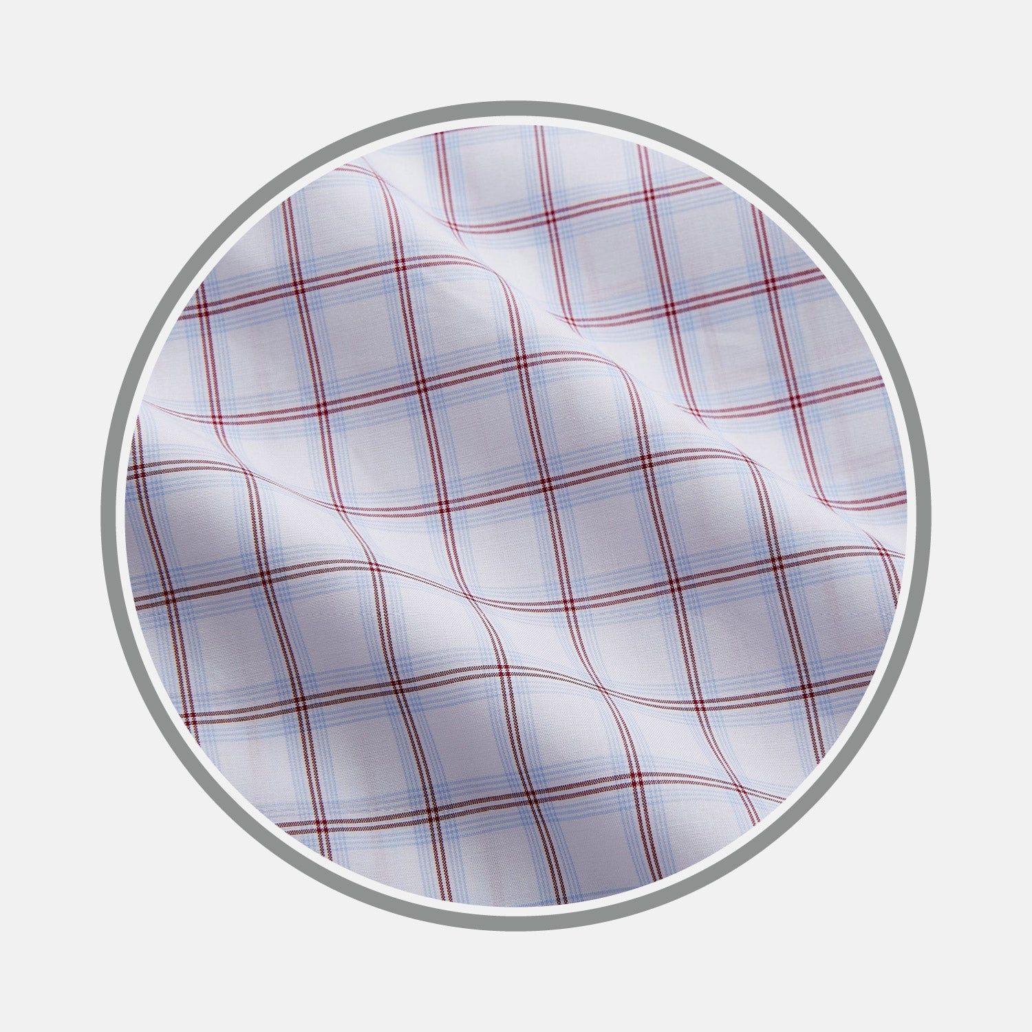 Red And Blue Multi Check Cotton Fabric