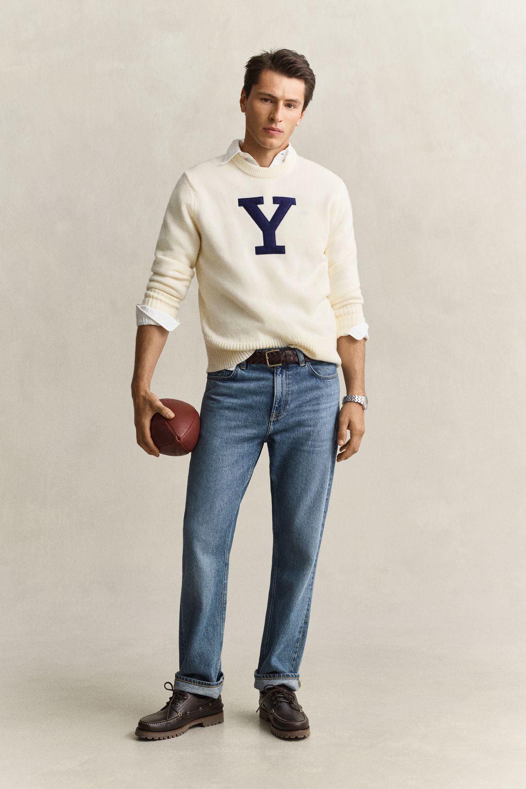 Gant x Yale Merino Wool Sweater - CREAM