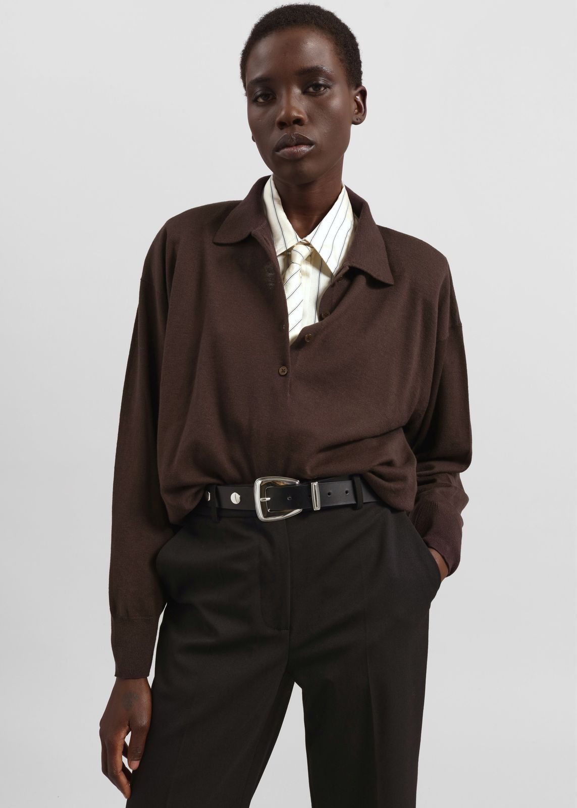 Croydon Padded Knit Polo - Brown