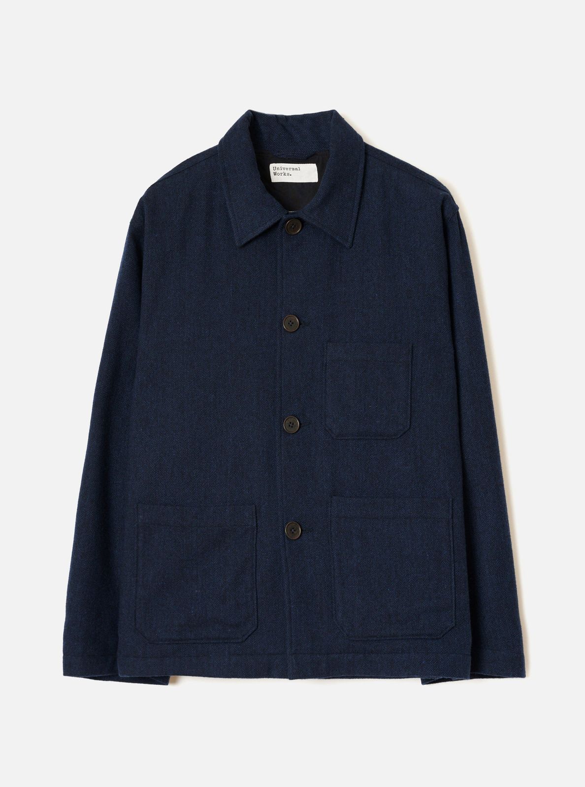 Navy Wool Herringbone Ives Jacket