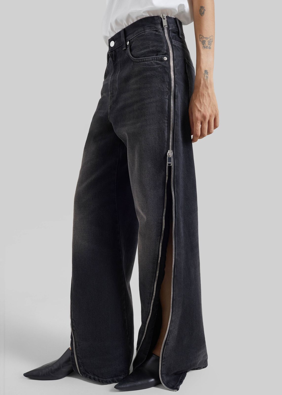 Haikure Bonnie Zip Denim Pants - Vintage Black