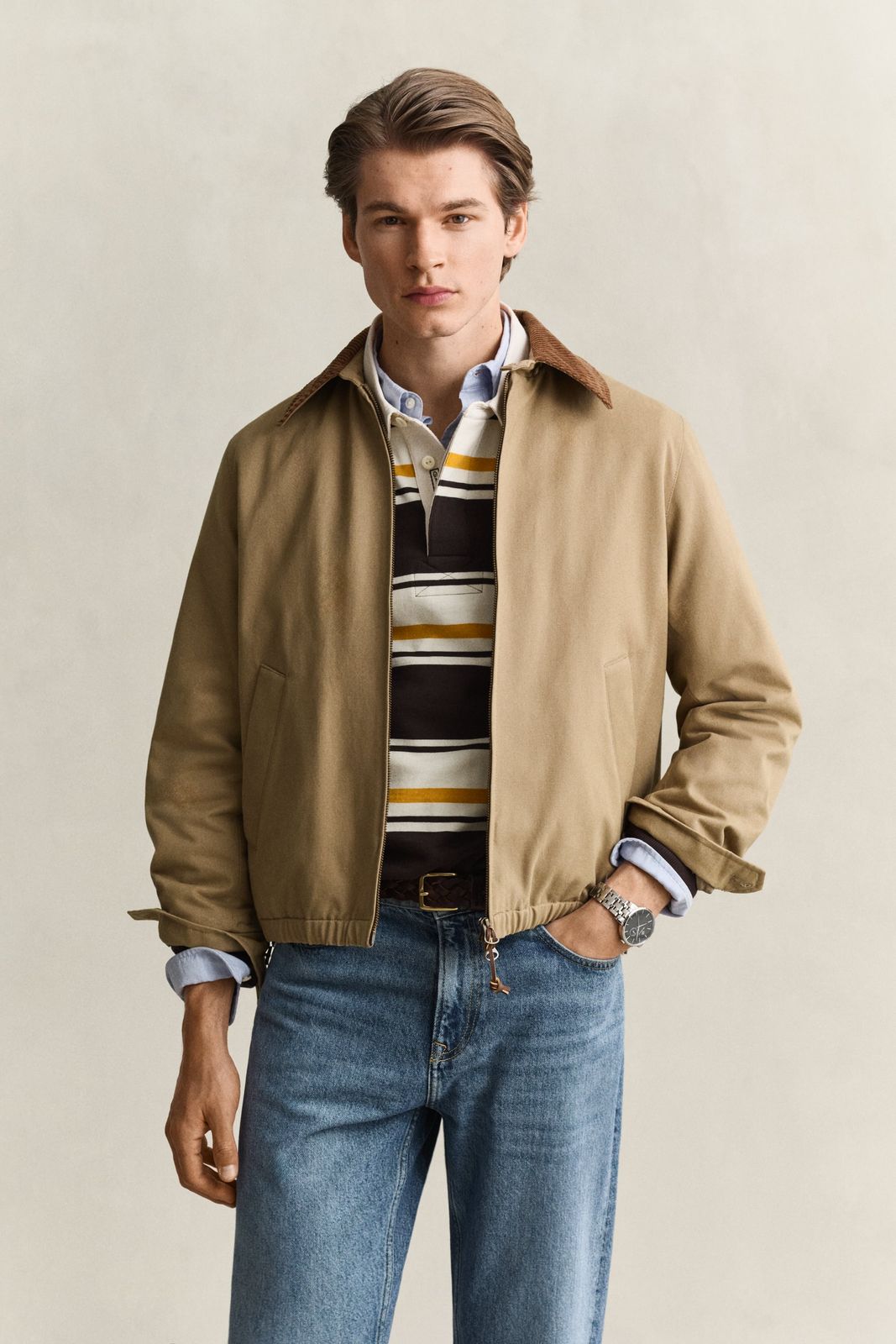 Moleskin Harrington Jacket - LIGHT TAUPE