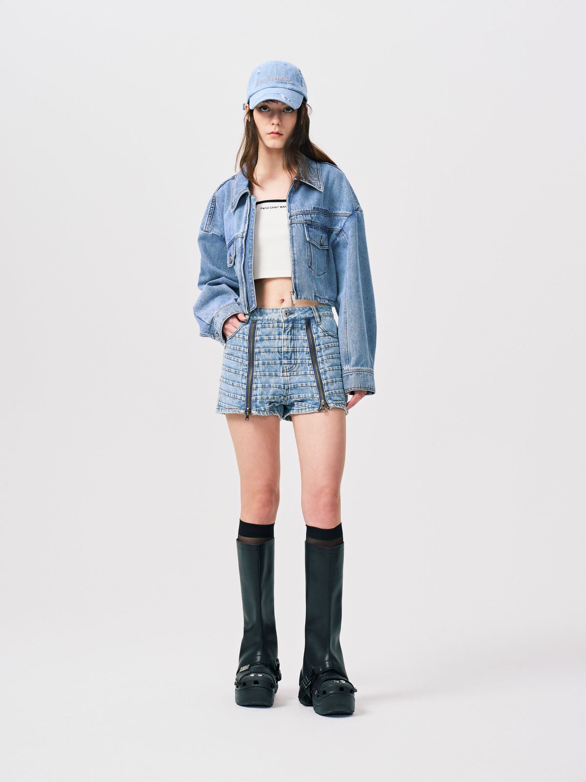 BLUE WASHED LOGO DENIM JACKET