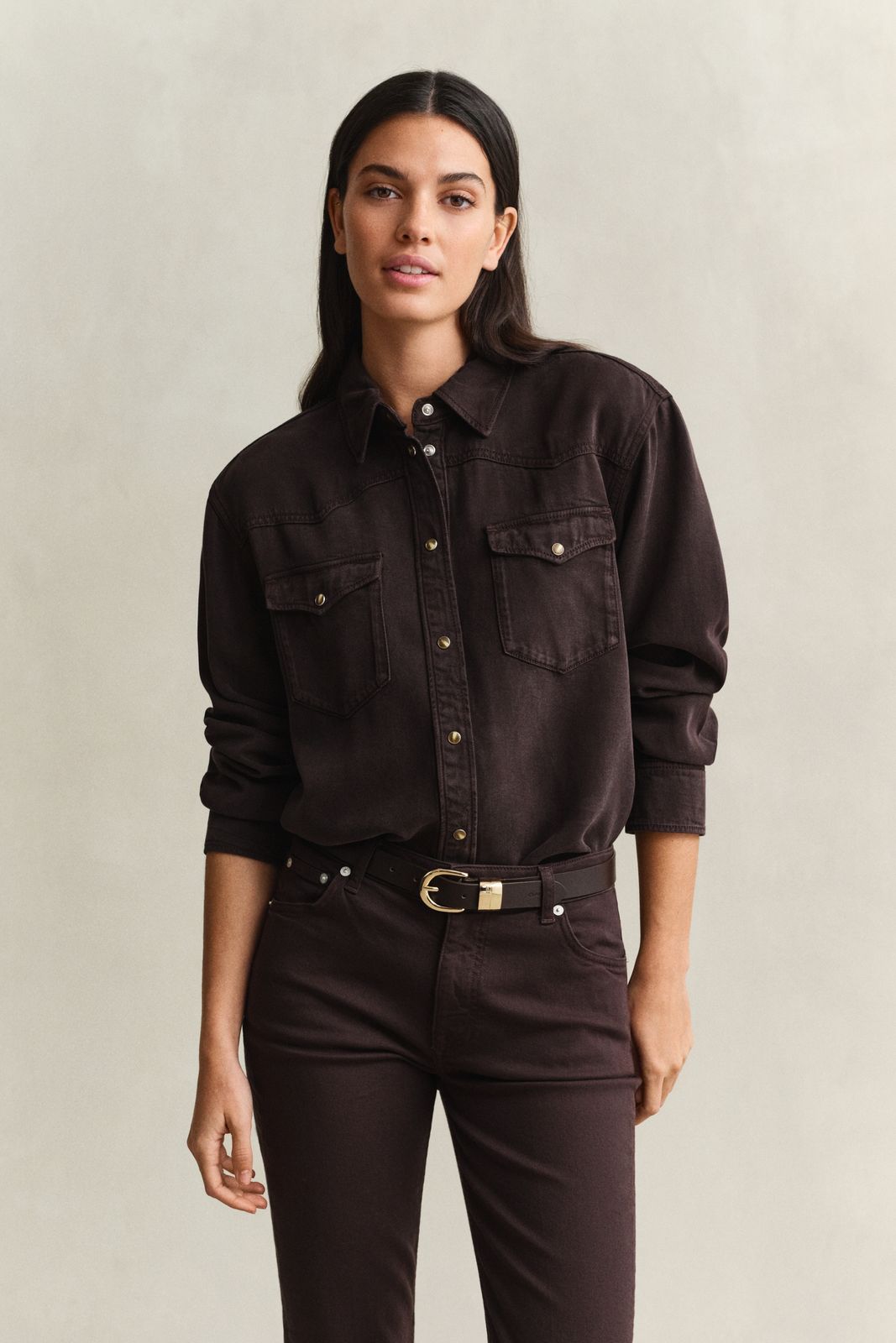 Denim Twill Ranger Shirt - DEEP BROWN