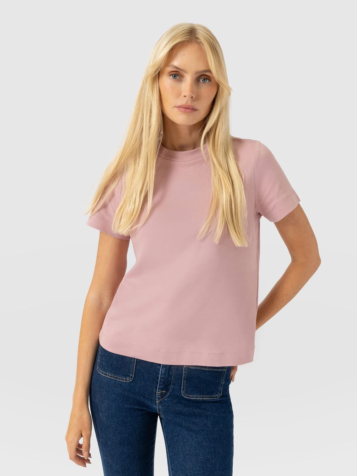 Chelsea Crew Neck Tee - Dusty Pink