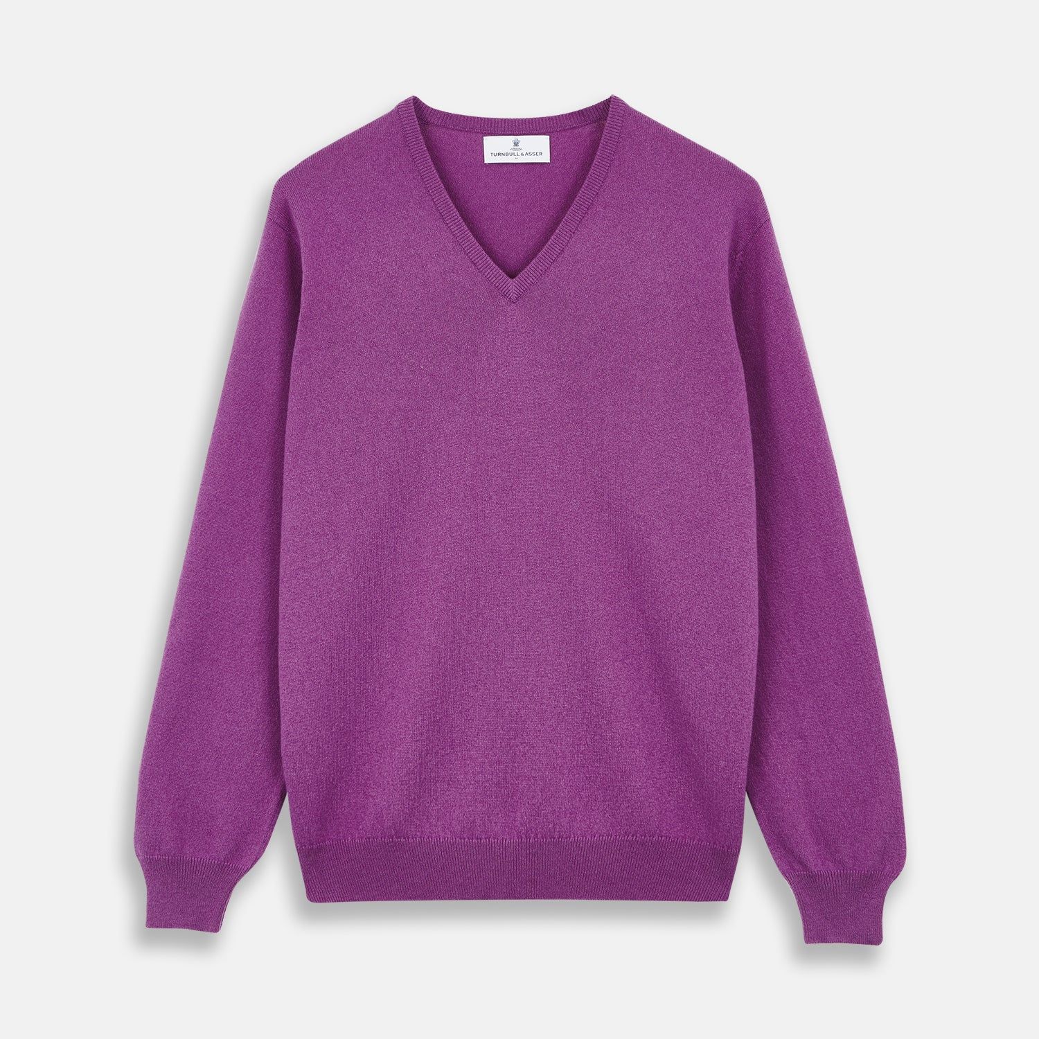 Magenta Cashmere V-neck Jumper