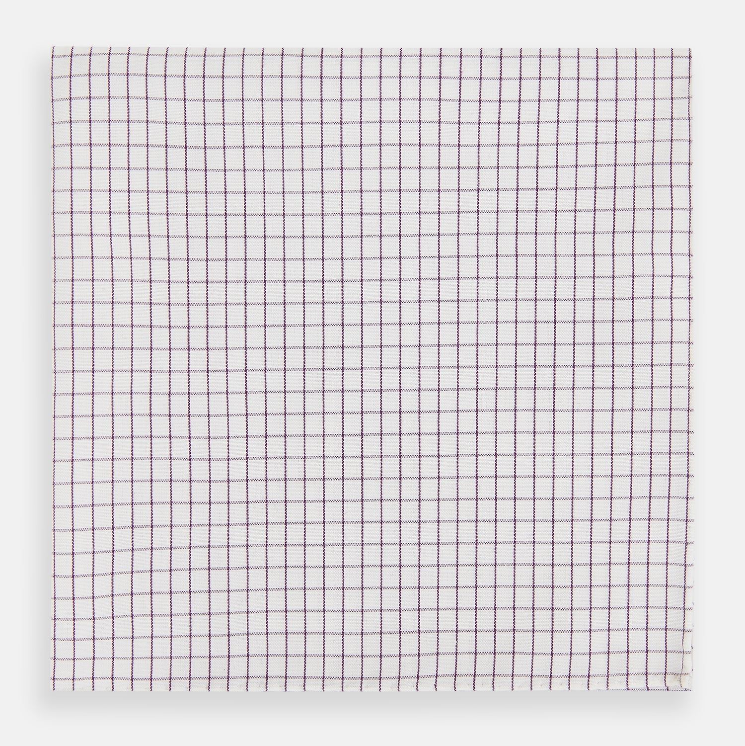 Hand Rolled Purple Graph Check Handkerchief