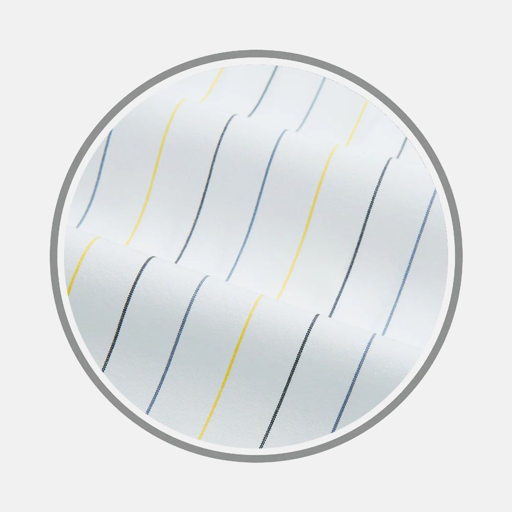 Yellow And Blue Double Stripe Fabric