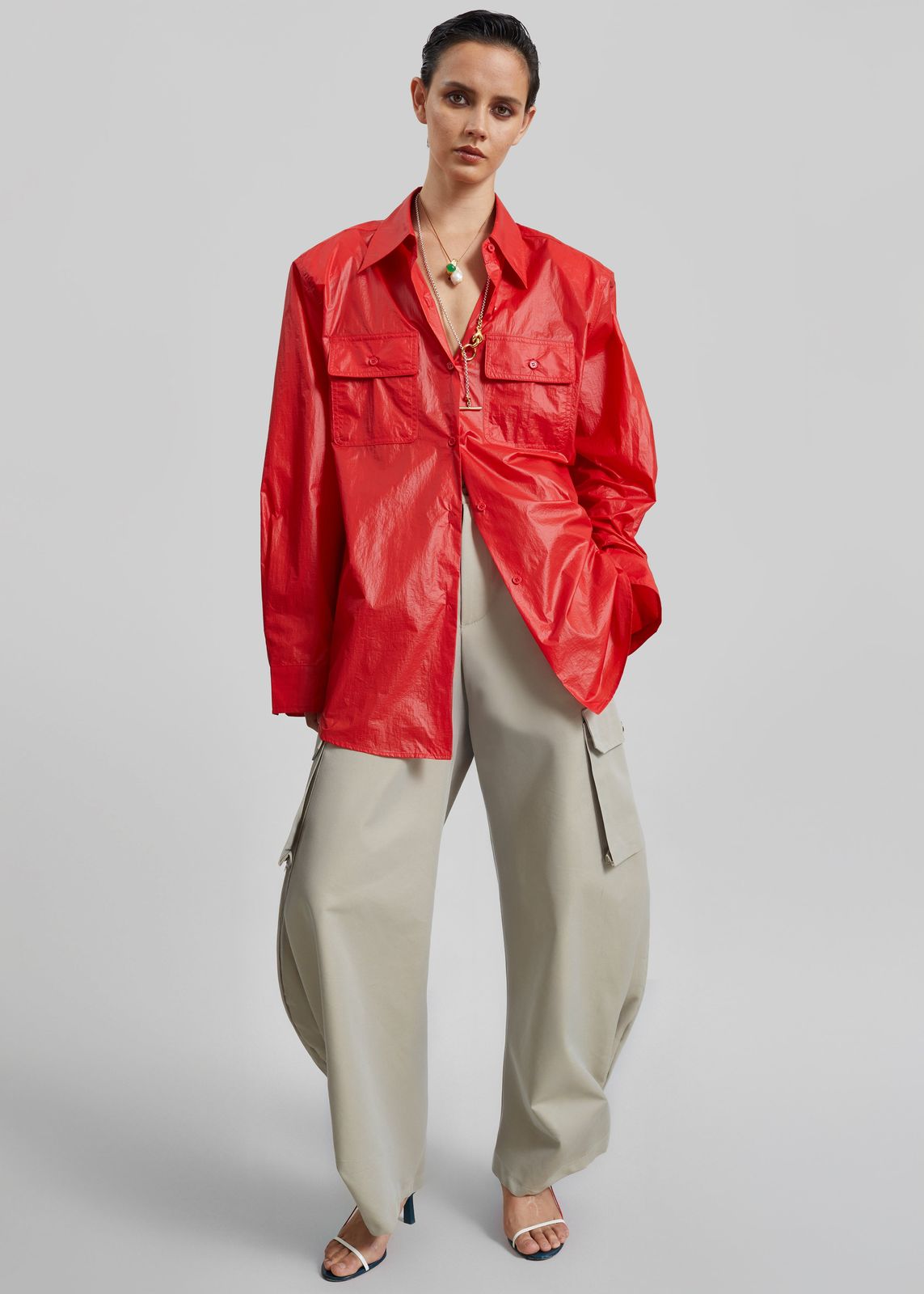 Geilo Barrel Leg Pants - Beige