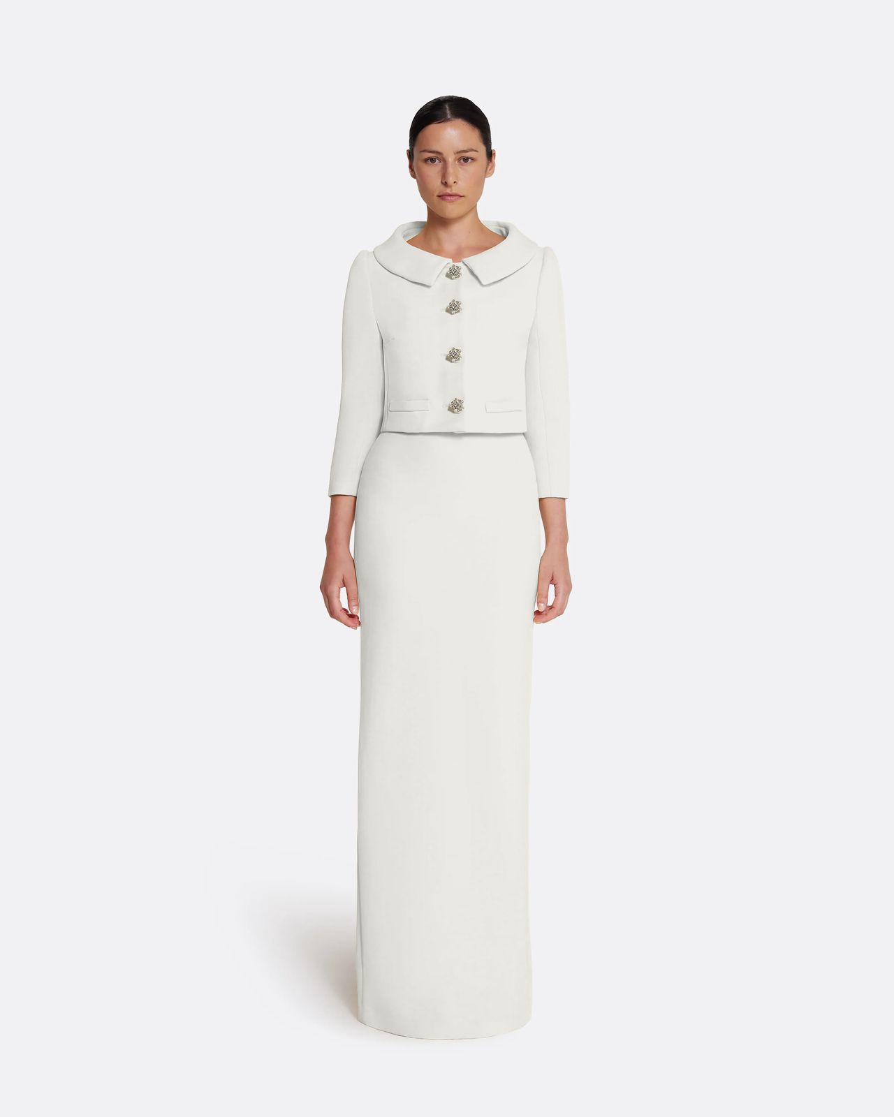 Brigitta Jacket in Ivory with Crystal