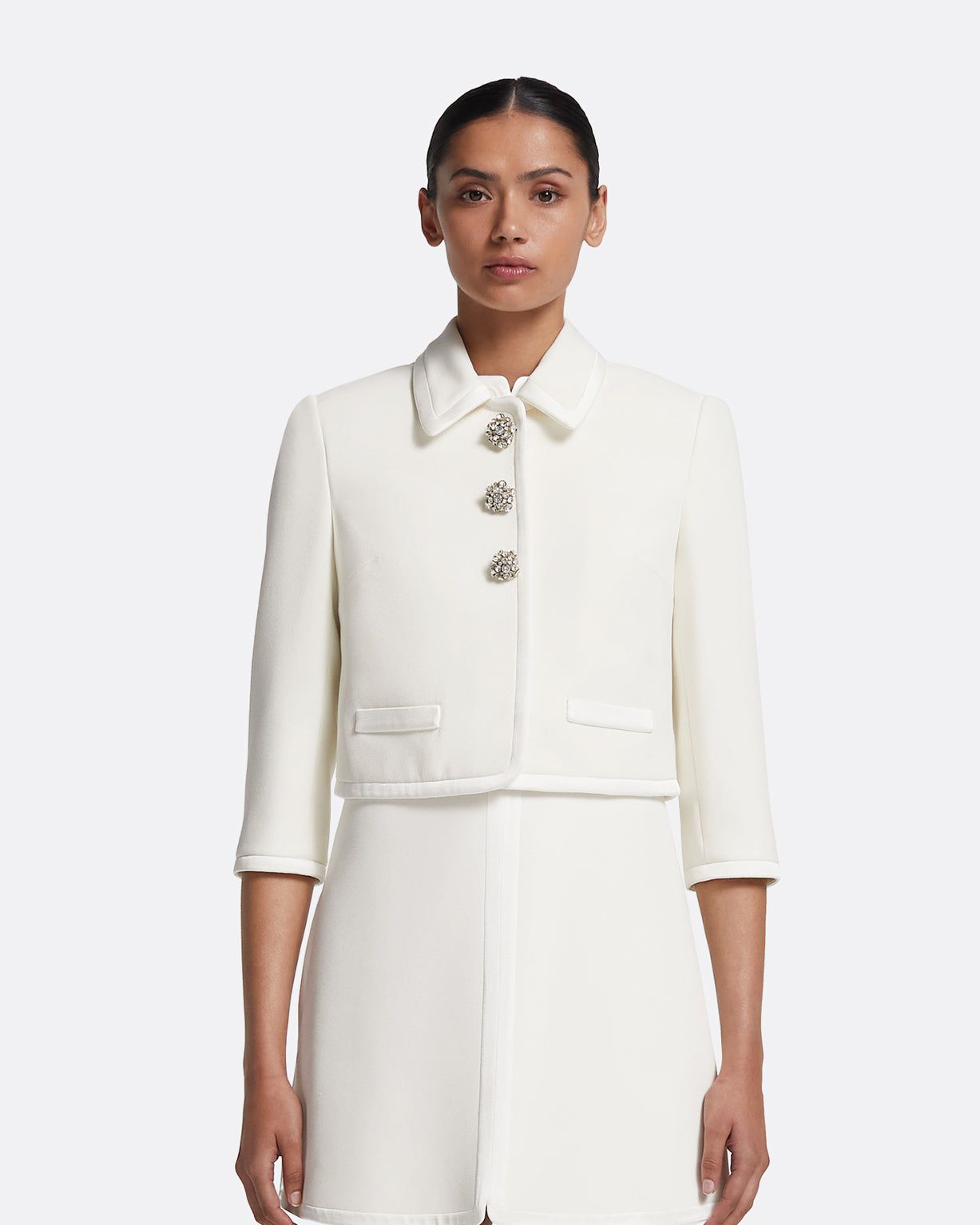Niina Jacket in Ivory with Crystal