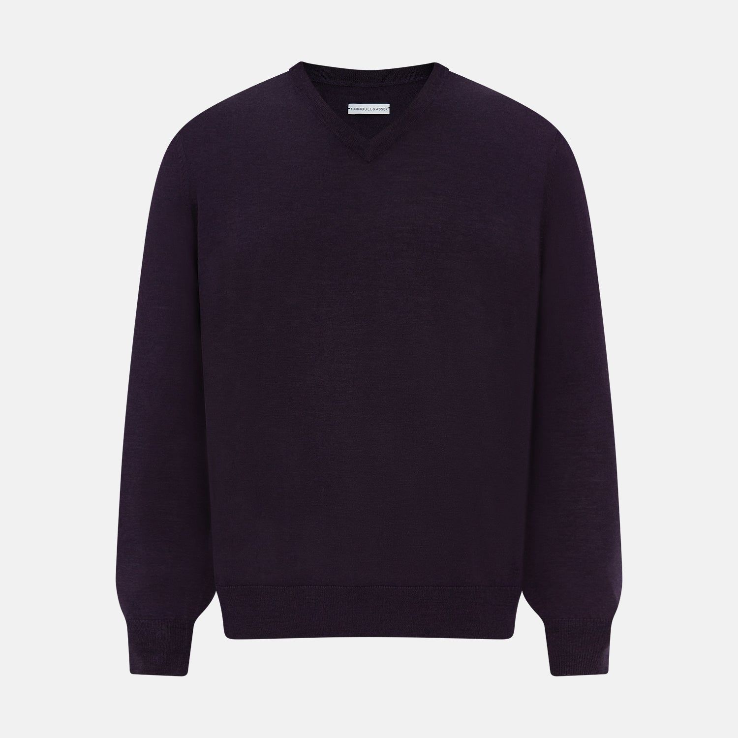 Dark Purple Fine Merino V-neck Jumper