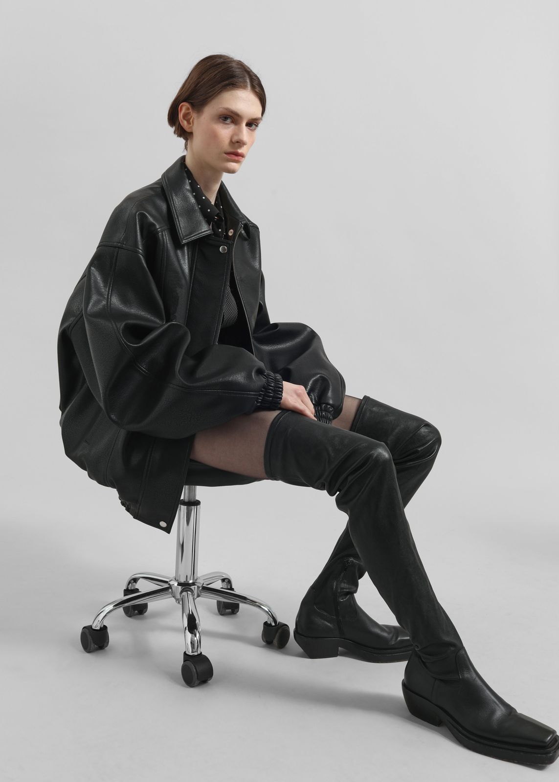 Prescott Faux Leather Jacket - Black