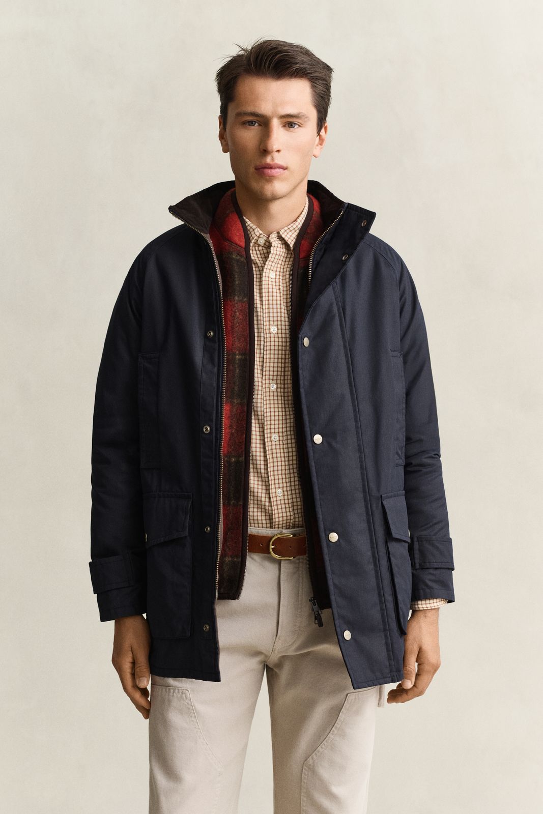 Waxed Double Decker Jacket - EVENING BLUE