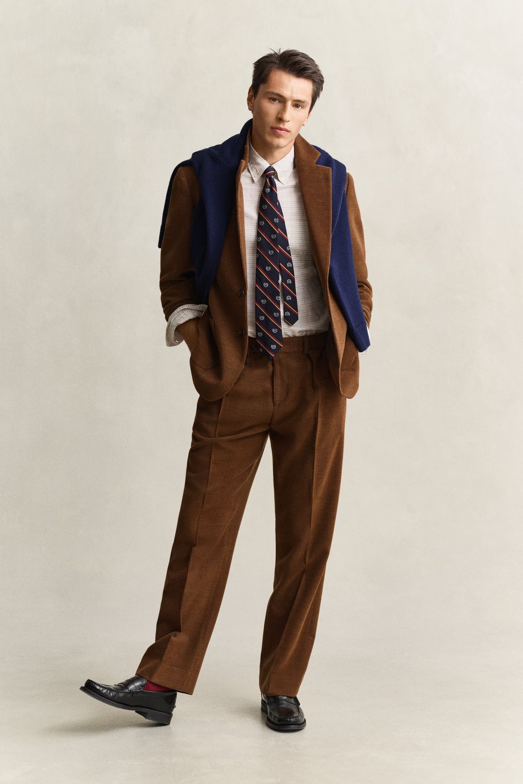 Gant X Yale Wool Corduroy Blazer - Mahogany Brown
