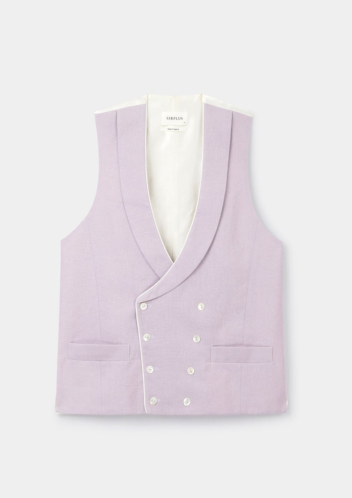 Lavender Fog Shawl Lapel Double-breasted Waistcoat
