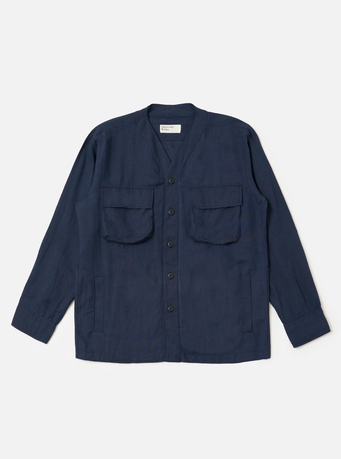 Navy Linen Cotton Shirting Parachute Shirt