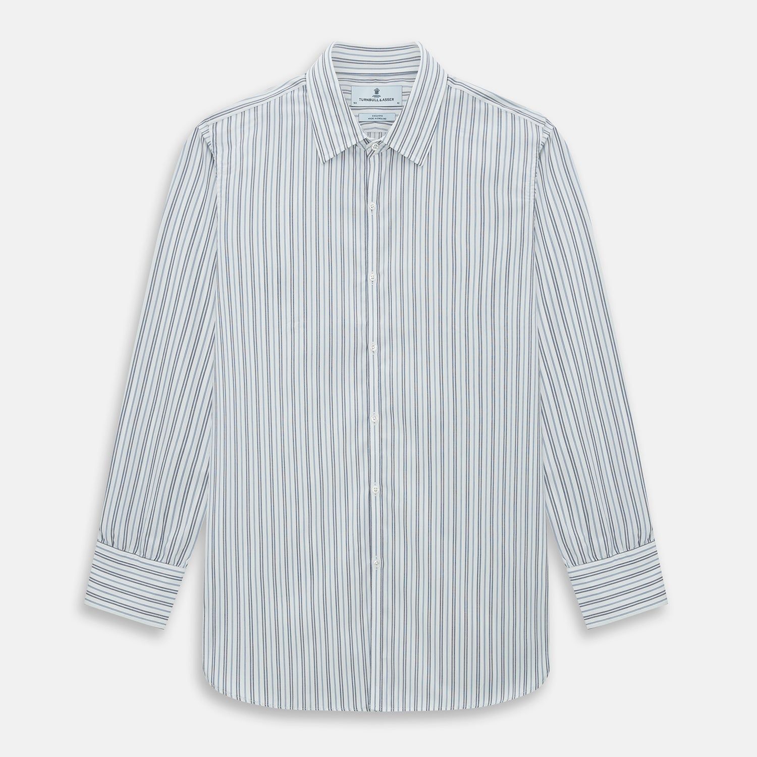Navy And Light Blue Multi Track Stripe Westminster Shirt