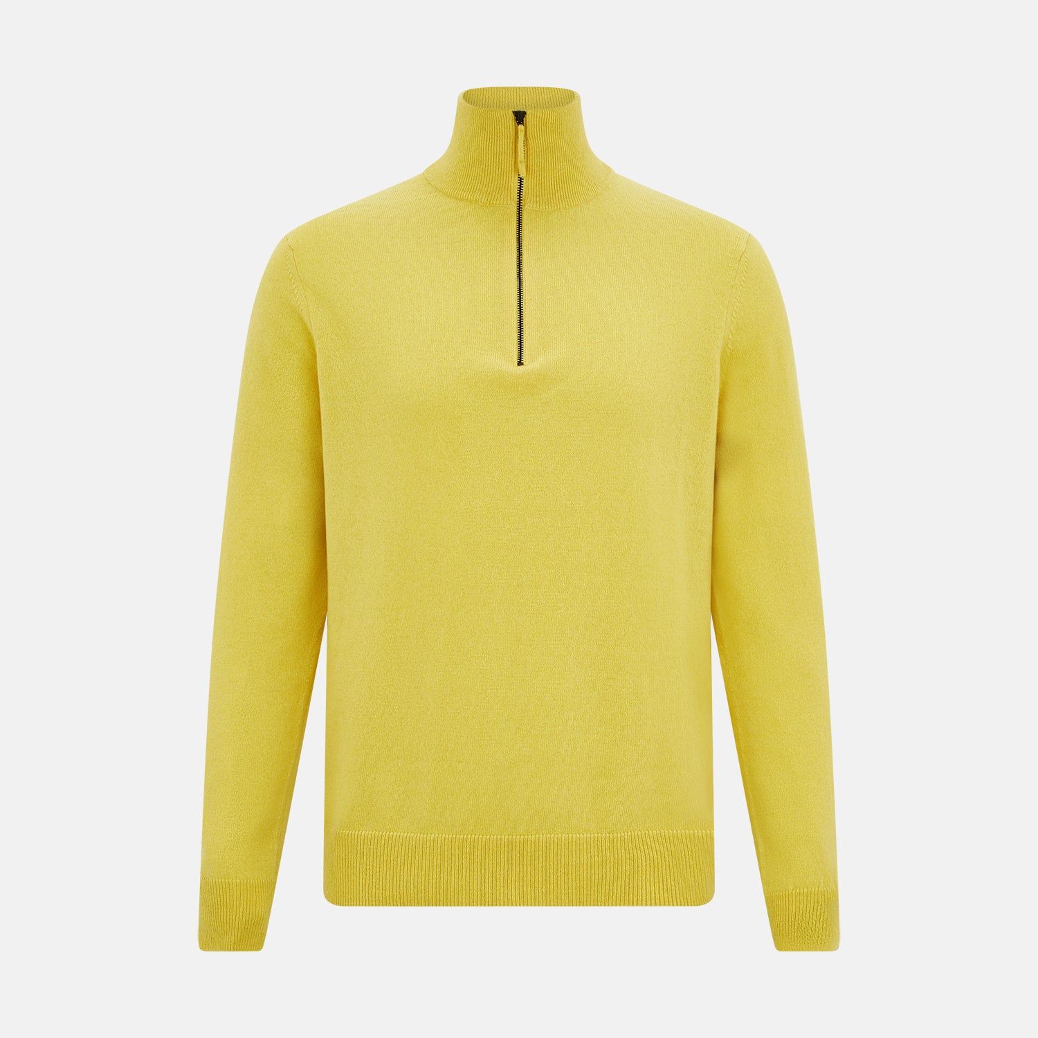 Canary Yellow Half-zip Cashmere Jumper