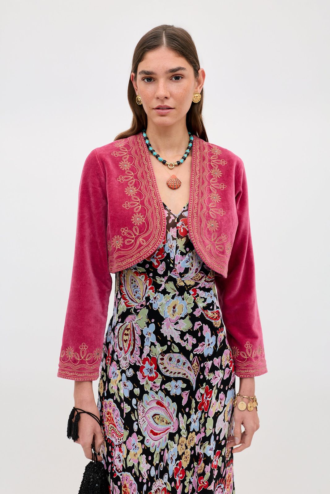 Cliona - Soutache Embroidery Magenta Pink