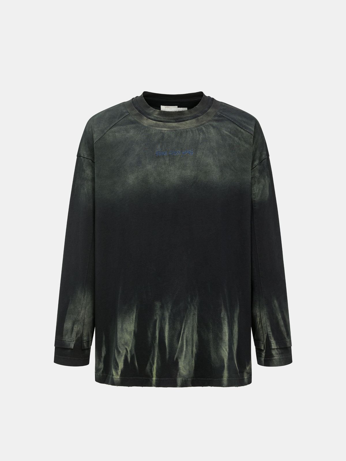 GRADIENT TIE-DYE DECONSTRUCTED LONG-SLEEVE T-SHIRT