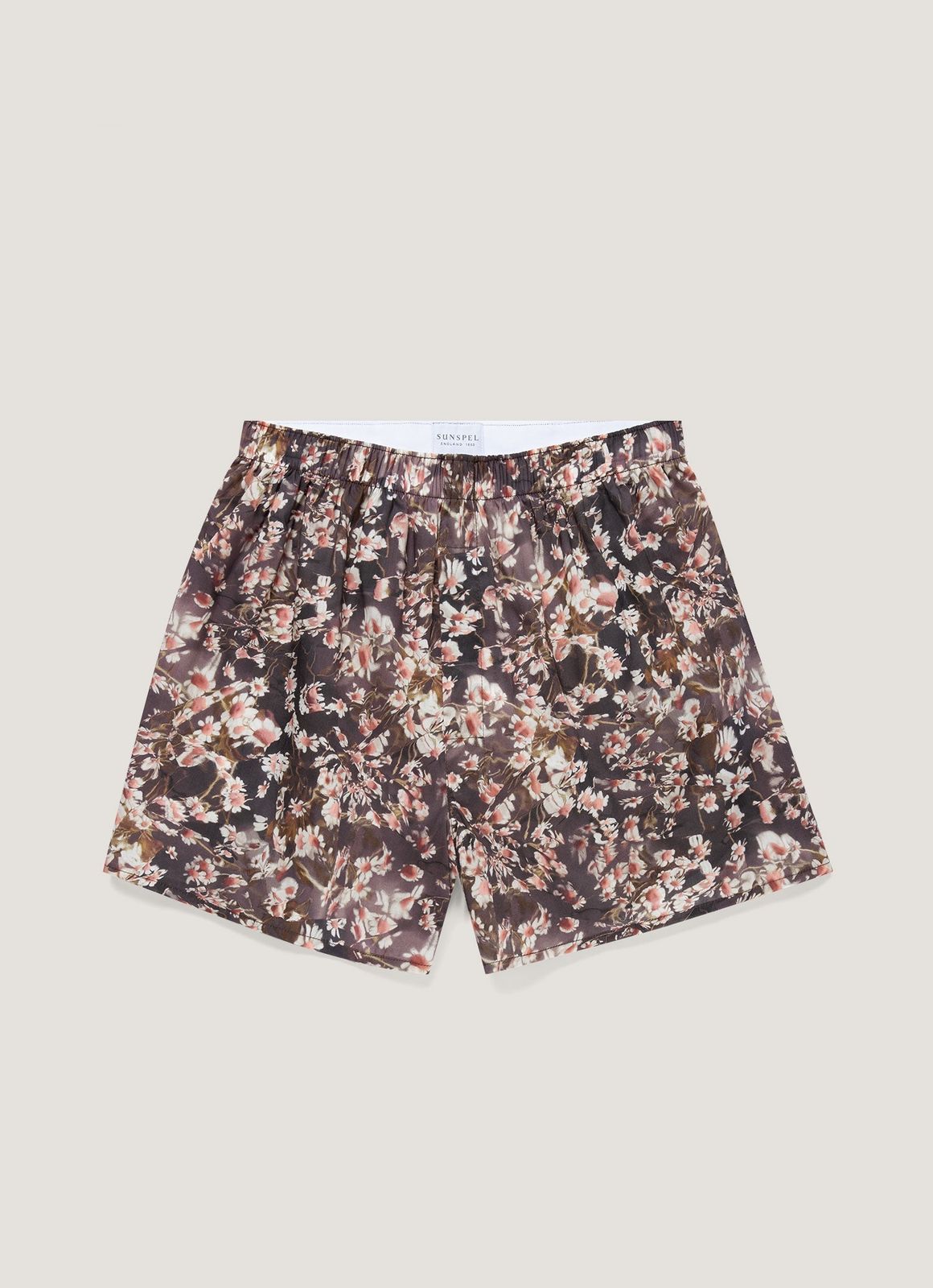 Men's Classic Boxer Short in Liberty Fabric in Dark Brown Floral