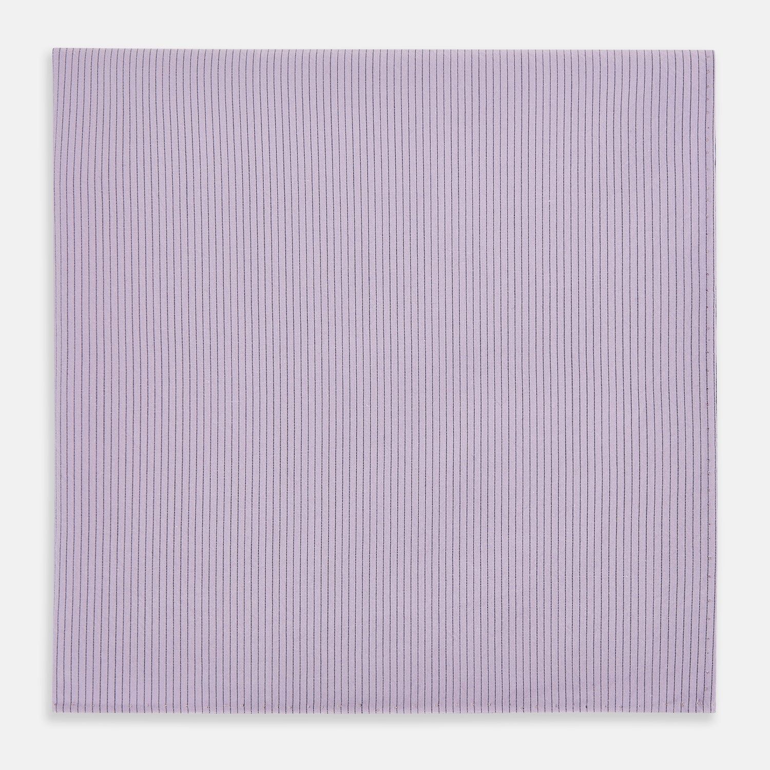 Lilac Pinstripe Hand-rolled Handkerchief
