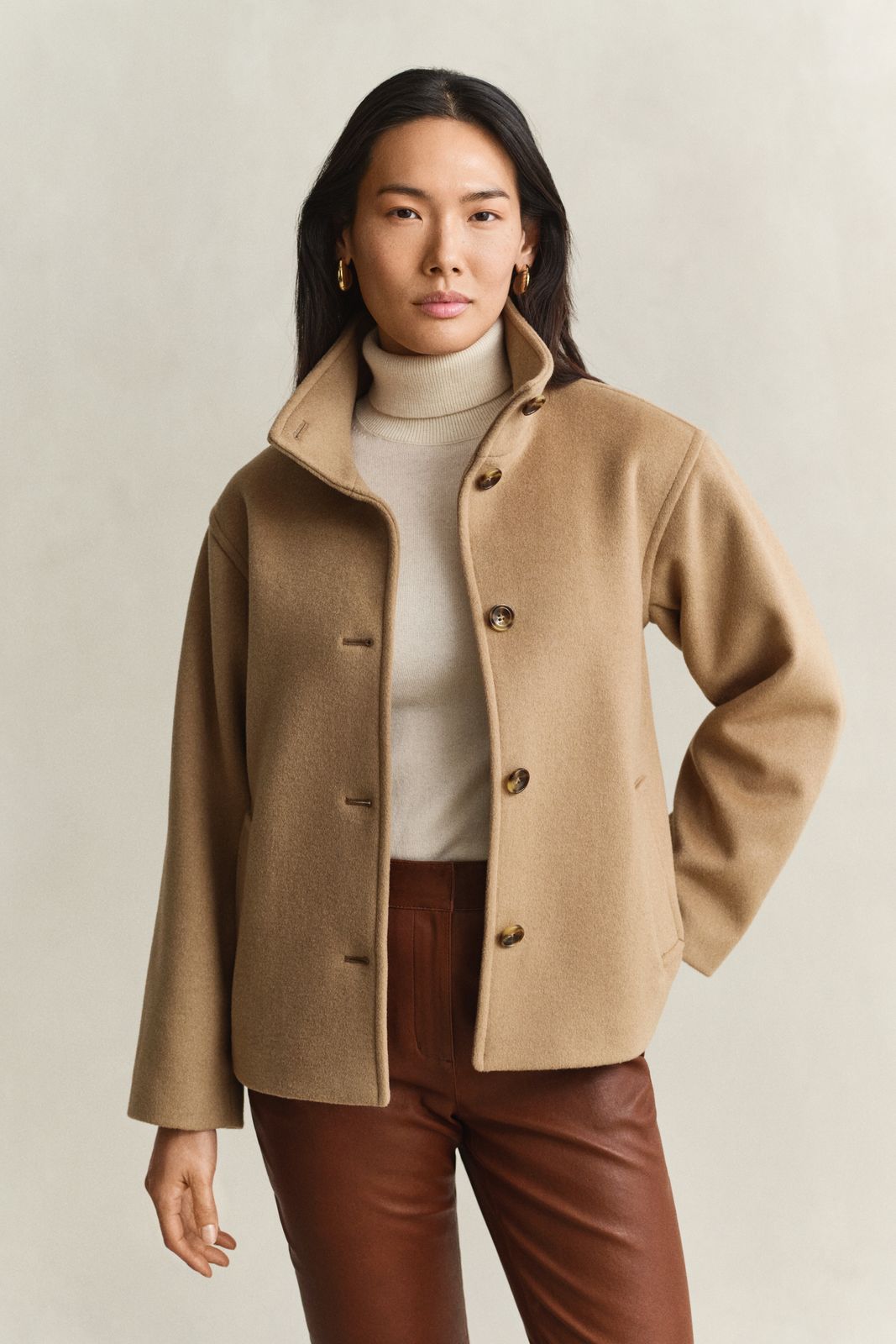 Wool Blend Jacket - EVENING BLUE