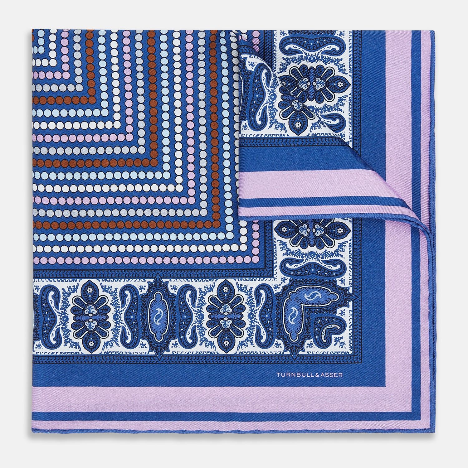 Azzurro Dots And Paisley Silk Pocket Square