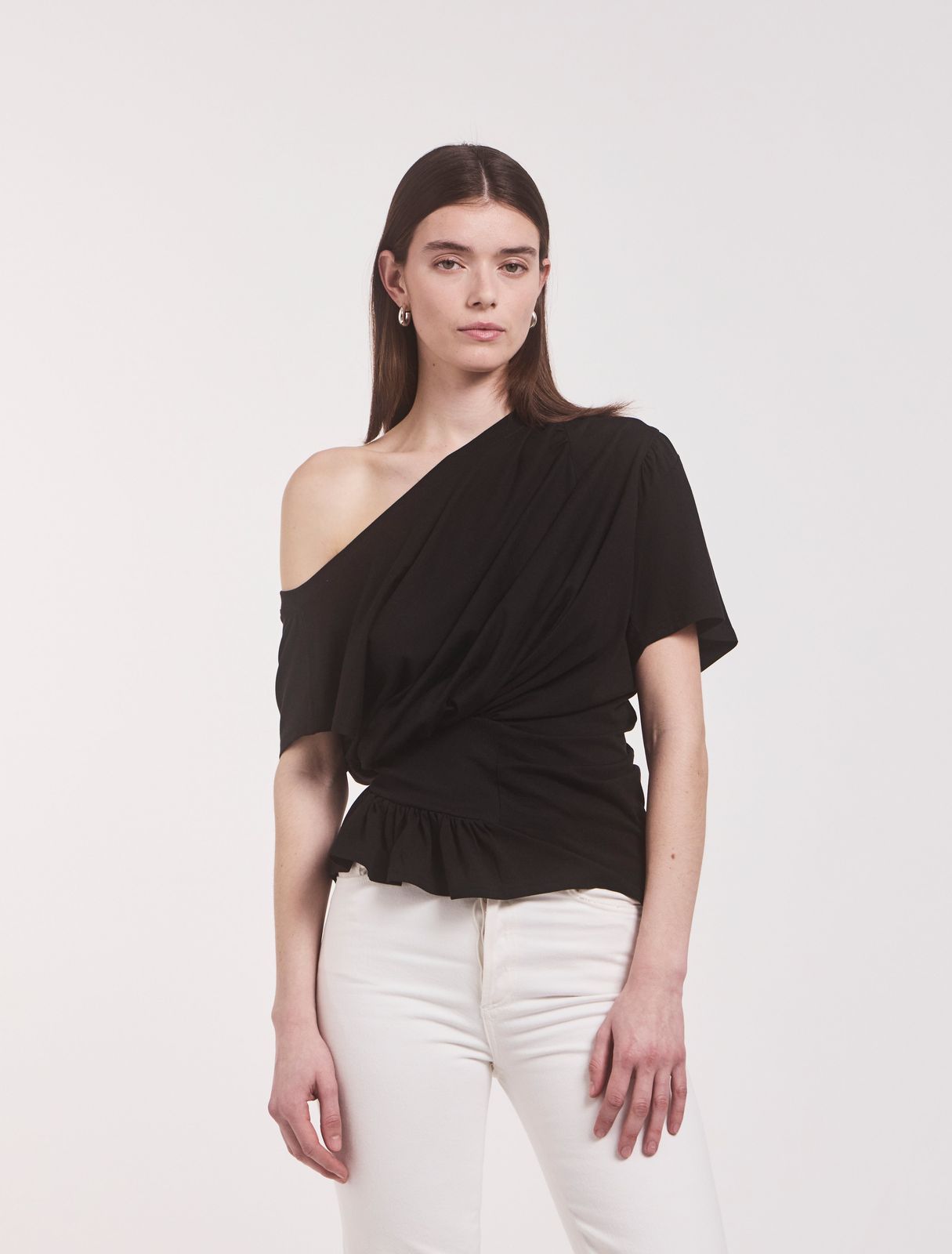 Agathi Draped Top In Black