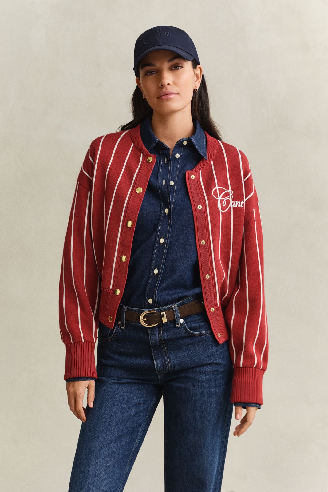 Knitted Varsity Jacket - DEEP GRAPE WINE