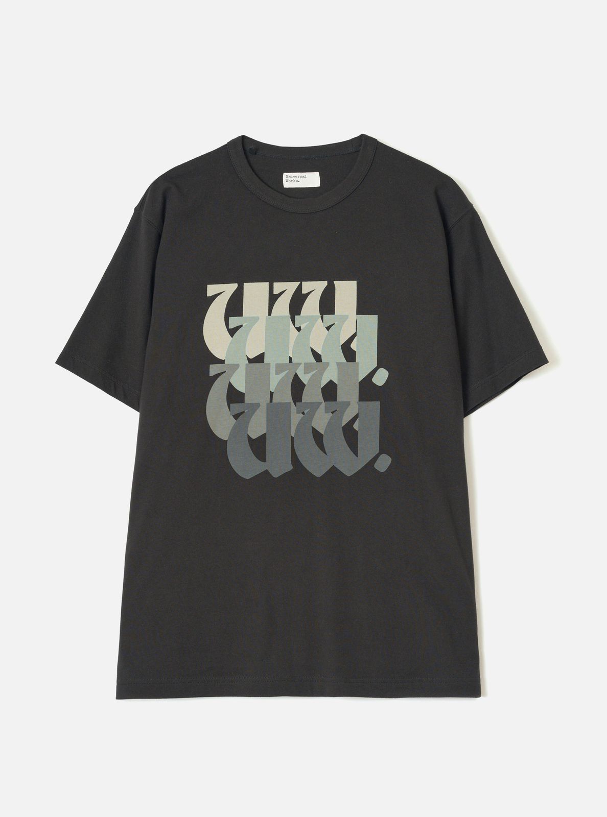 Black Single Jersey Uw Print Core Tee